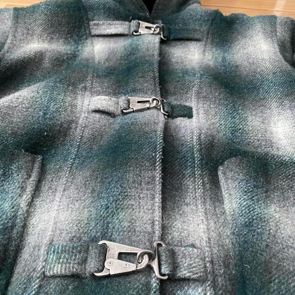 70s True Vintage Heavy Hooded Plaid Wool Coat in Great Condition 🔥 - Picture 3 of 5